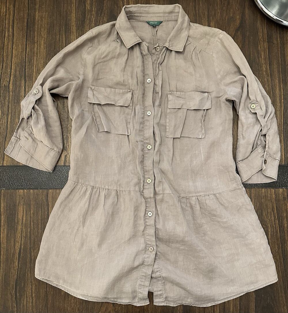 United Colors Of Benetton Linen Women’s Shirt/Dress —Size 44